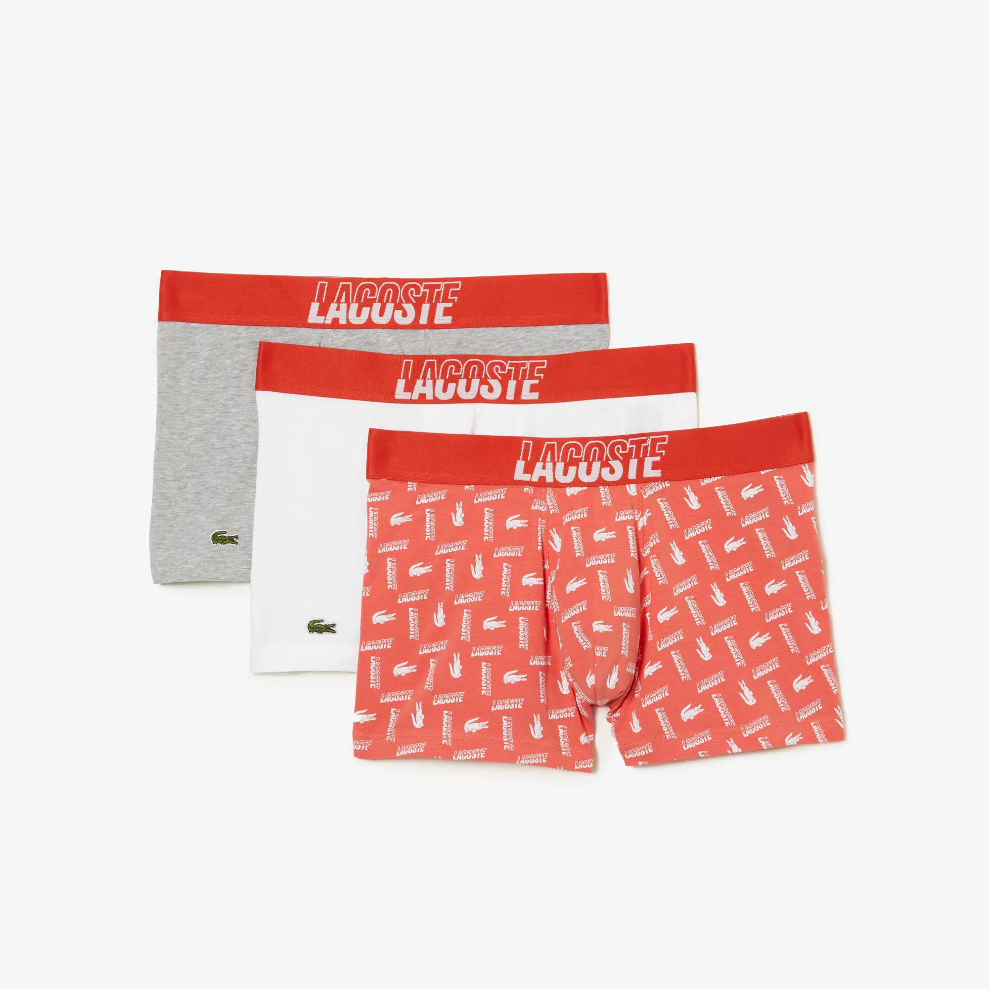 Lacoste Lot de 3 boxers courts homme Lacoste imprimés en coton stretch. 2