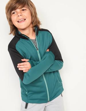 Techie Fleece Mock-Neck Zip-Front Jacket for Boys green