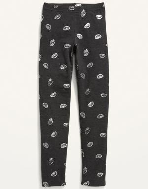 Old Navy Printed Built-In Tough Full-Length Leggings for Girls black