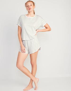 Sunday Sleep Pajama T-Shirt & Shorts Set for Women gray