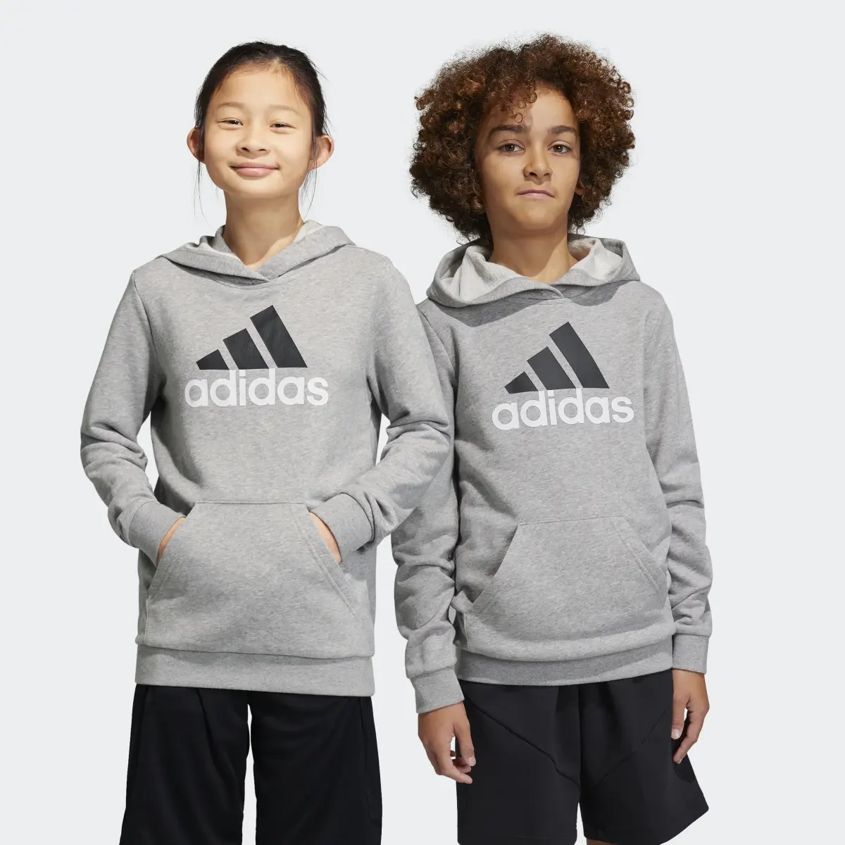 Adidas Sweat-shirt à capuche bicolore en coton Big Logo Essentials. 1