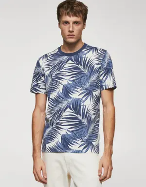 Slim-fit palm-print shirt
