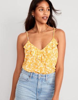 Old Navy Textured Ruffled Wrap-Effect Cami Top for Women yellow