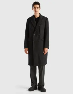 double-breasted slim fit coat
