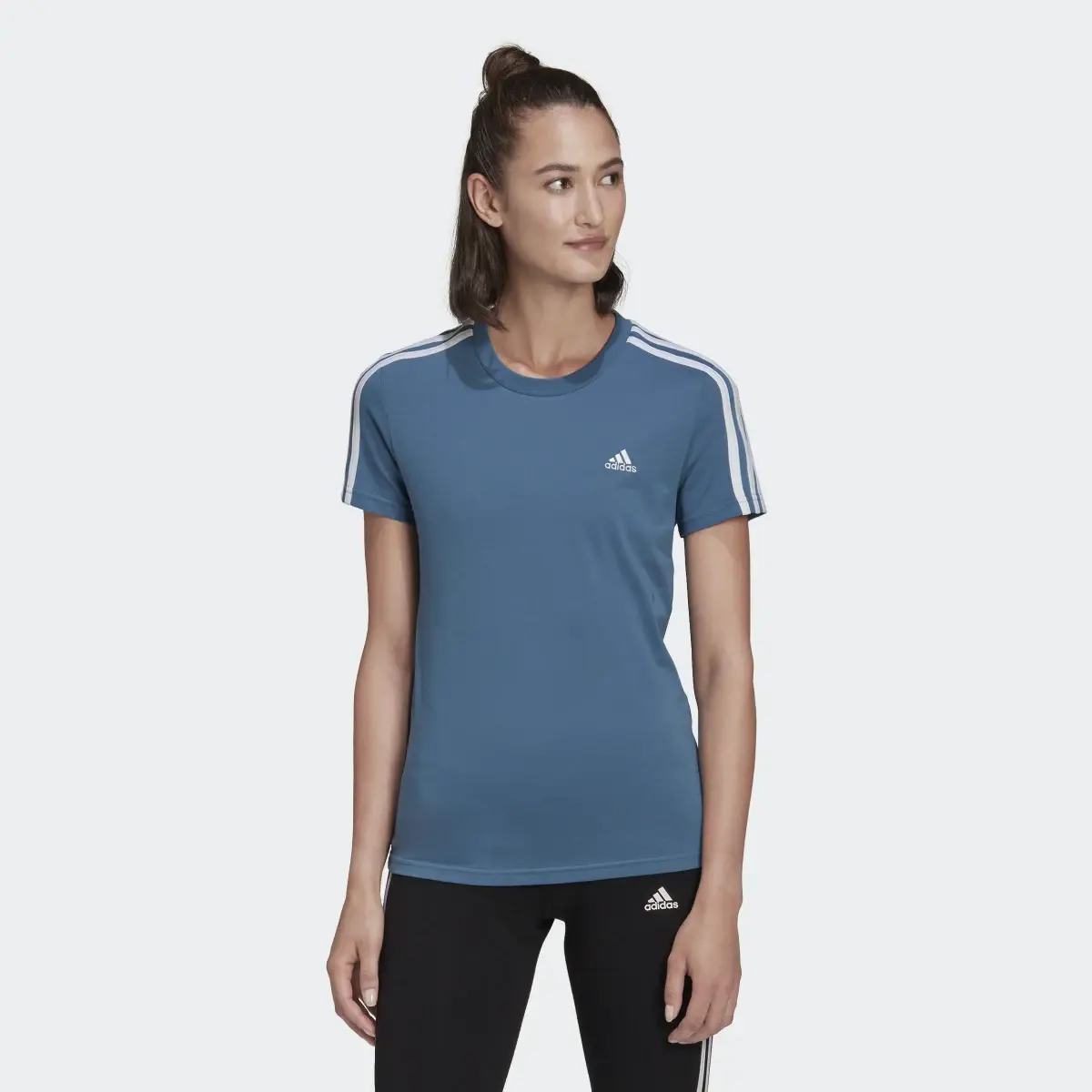 Adidas Essentials Slim 3-Stripes Tee. 2