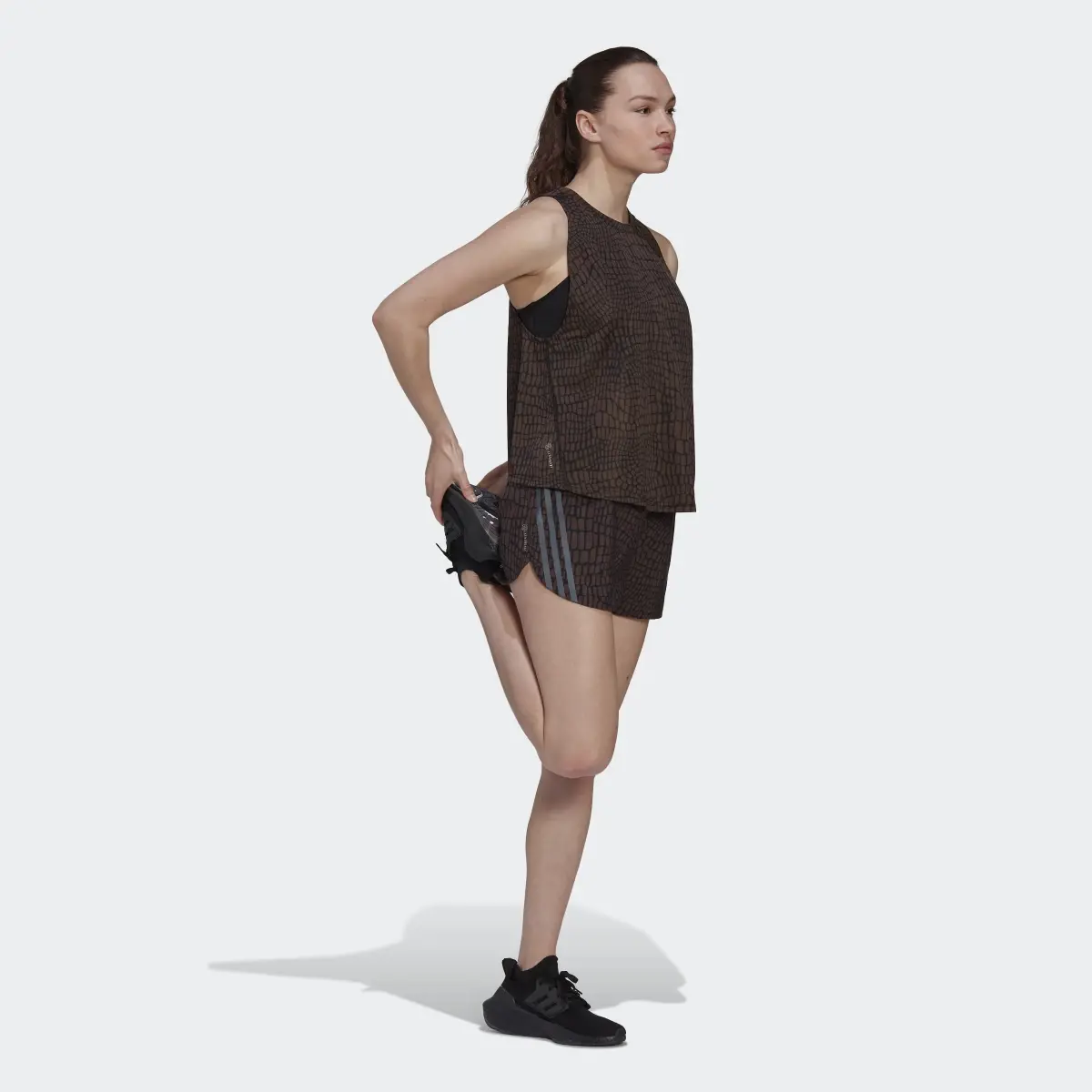 Adidas Run Icons 3-Stripes Crocodile Print Running Shorts. 3