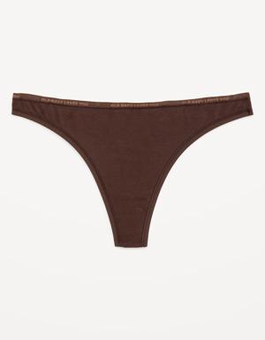 Old Navy Low-Rise Logo Graphic Thong Underwear brown