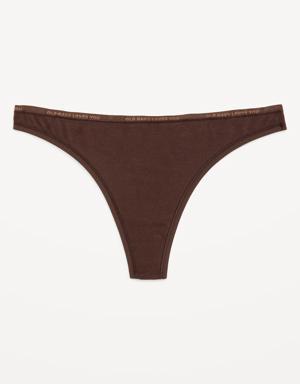 Low-Rise Logo Graphic Thong Underwear brown