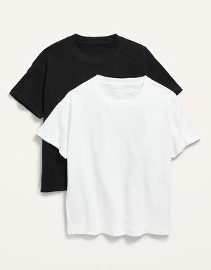 Short-Sleeve Vintage Slub-Knit Easy T-Shirt 2-Pack for Women
