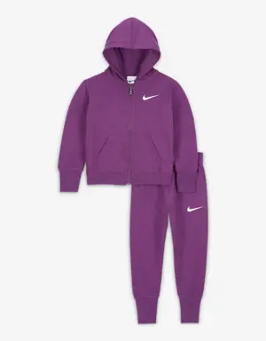 Conjunto de hoodie com fecho completo e calças desportivas Nike