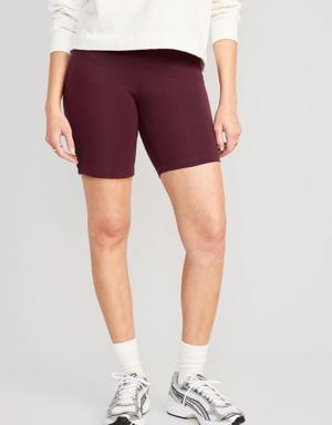 Old Navy High-Waisted Long Biker Shorts For Women -- 8-Inch Inseam red