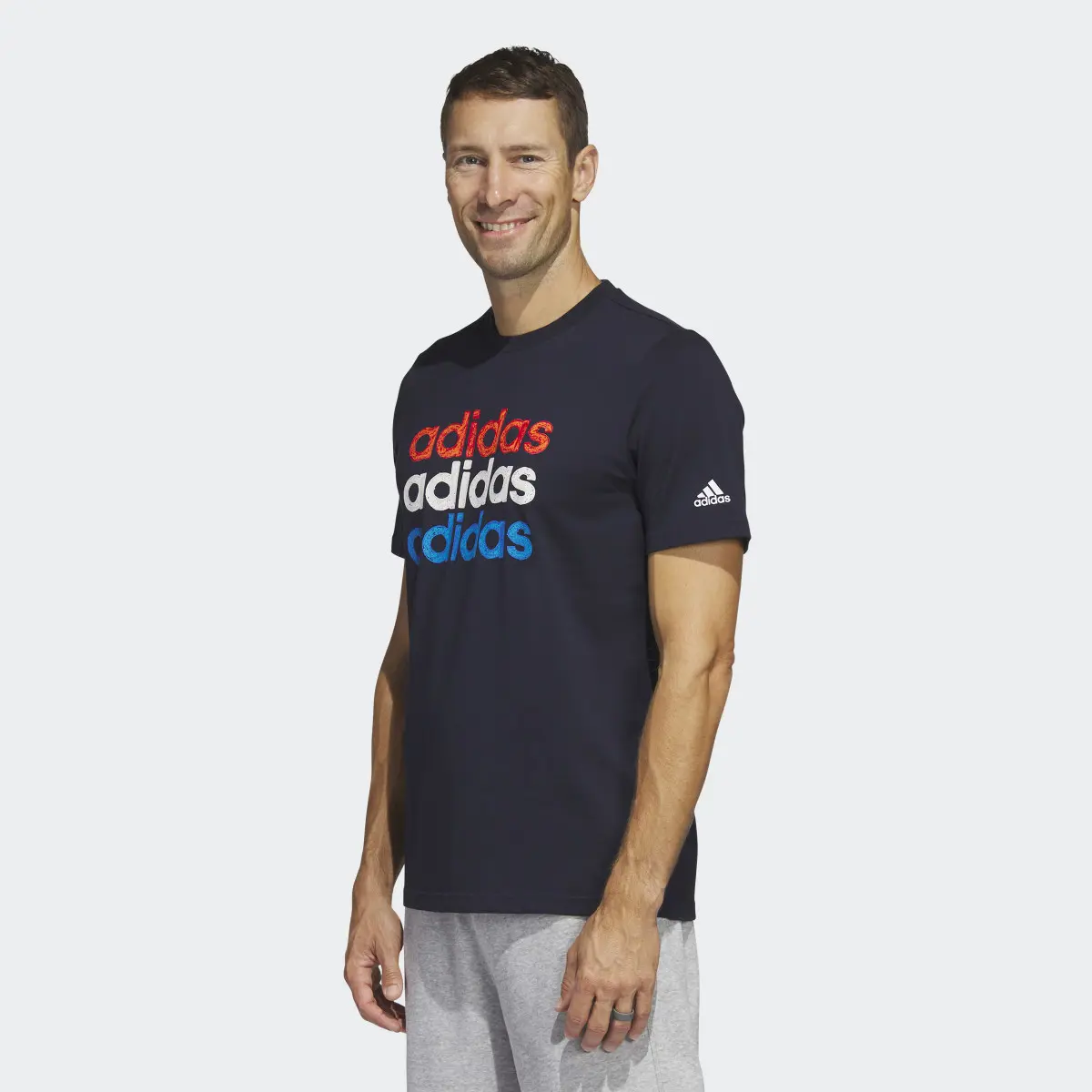 Adidas Multi Linear Sportswear Graphic Tee (Short Sleeve). 2