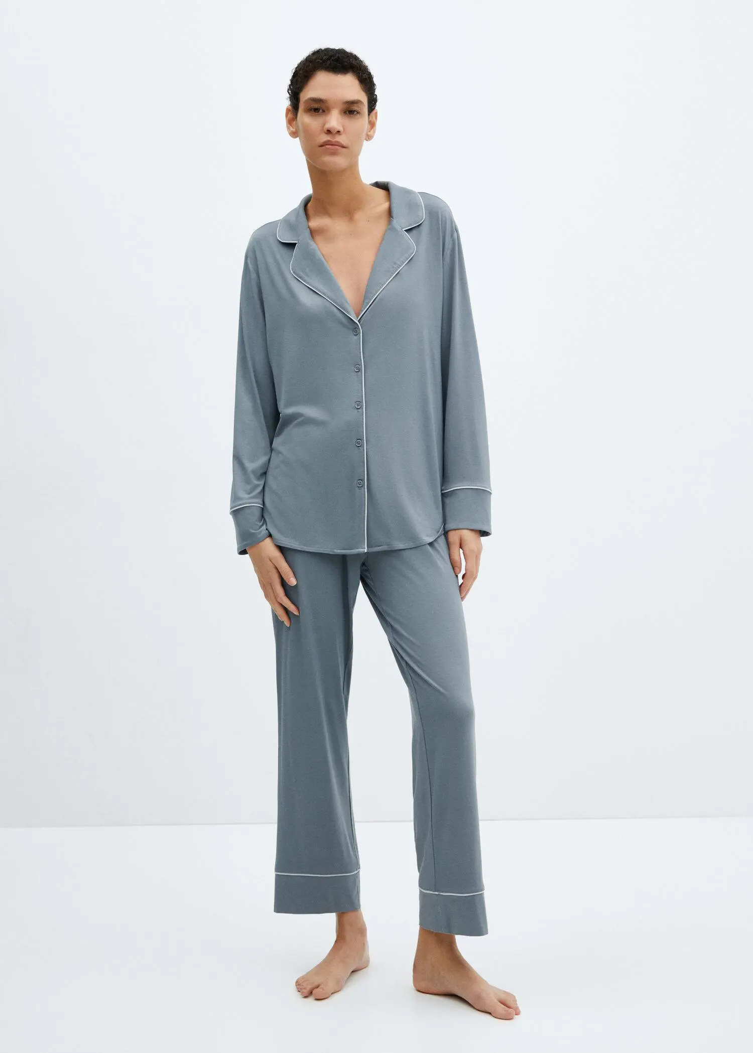 Mango Pantalon pyjama liseré . 1