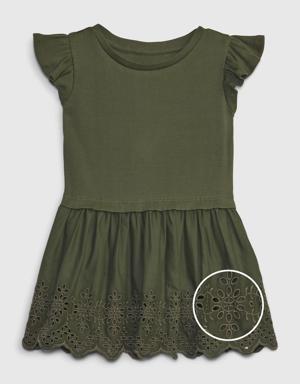 Toddler Eyelet Dress green