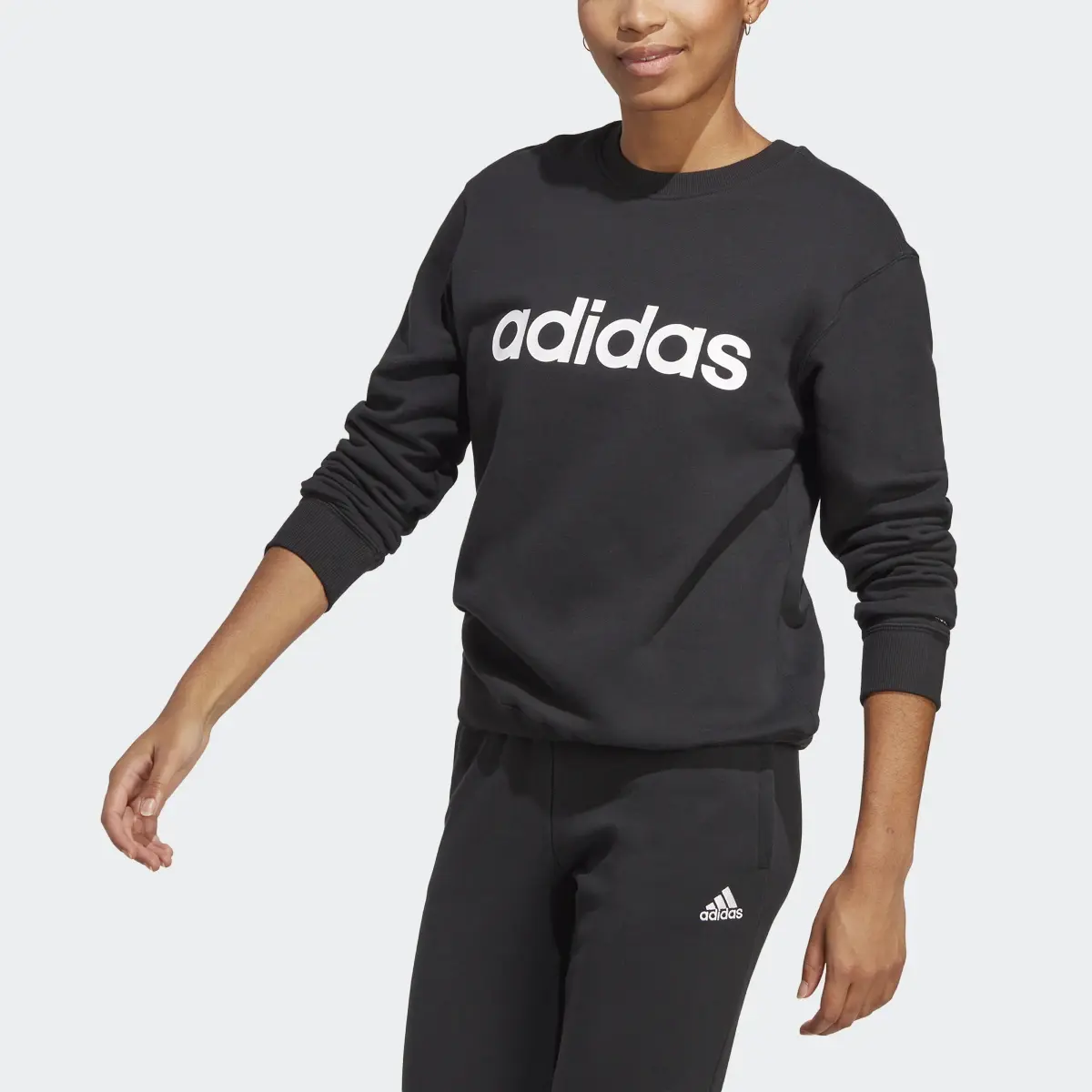 Adidas Essentials Linear French Terry Sweatshirt. 1