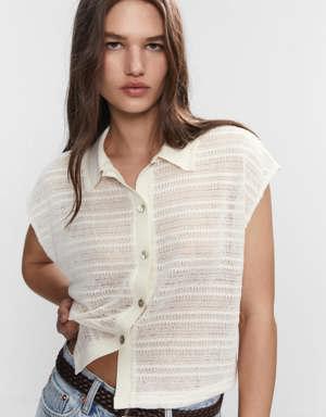Knitted shirt top