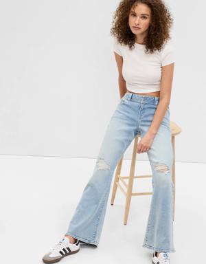PROJECT GAP Low Rise Y2K Flare Jeans with Washwell blue