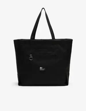 Shopping bag oversize unisex con logo a contrasto Lacoste