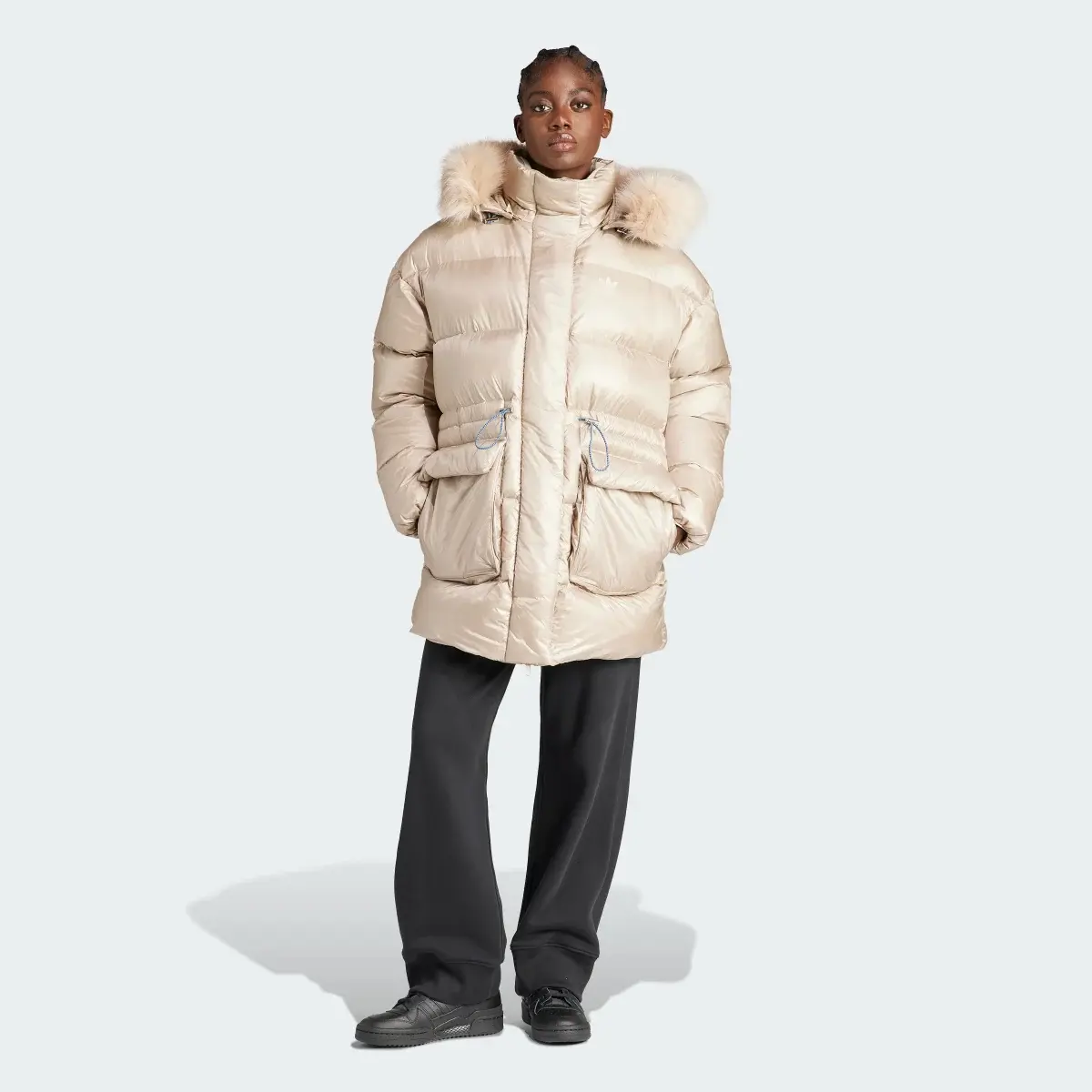 Adidas Puffed Long Fur Jacket. 2