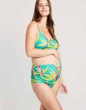 Maternity Rollover-Waist Swim Bottoms green