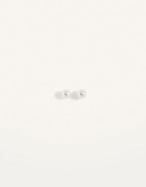 Faux Pearl Stud Earrings For Women white