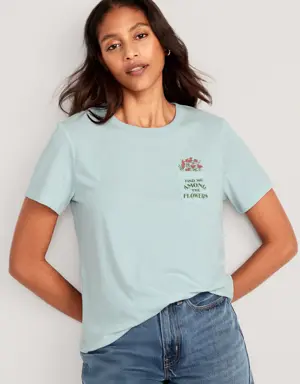 Old Navy EveryWear Graphic T-Shirt for Women blue