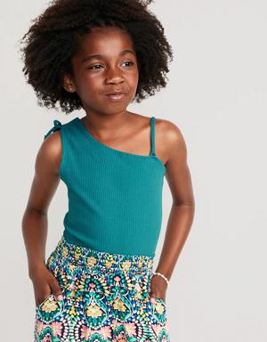 Old Navy Rib-Knit One-Shoulder Tank Top for Girls blue