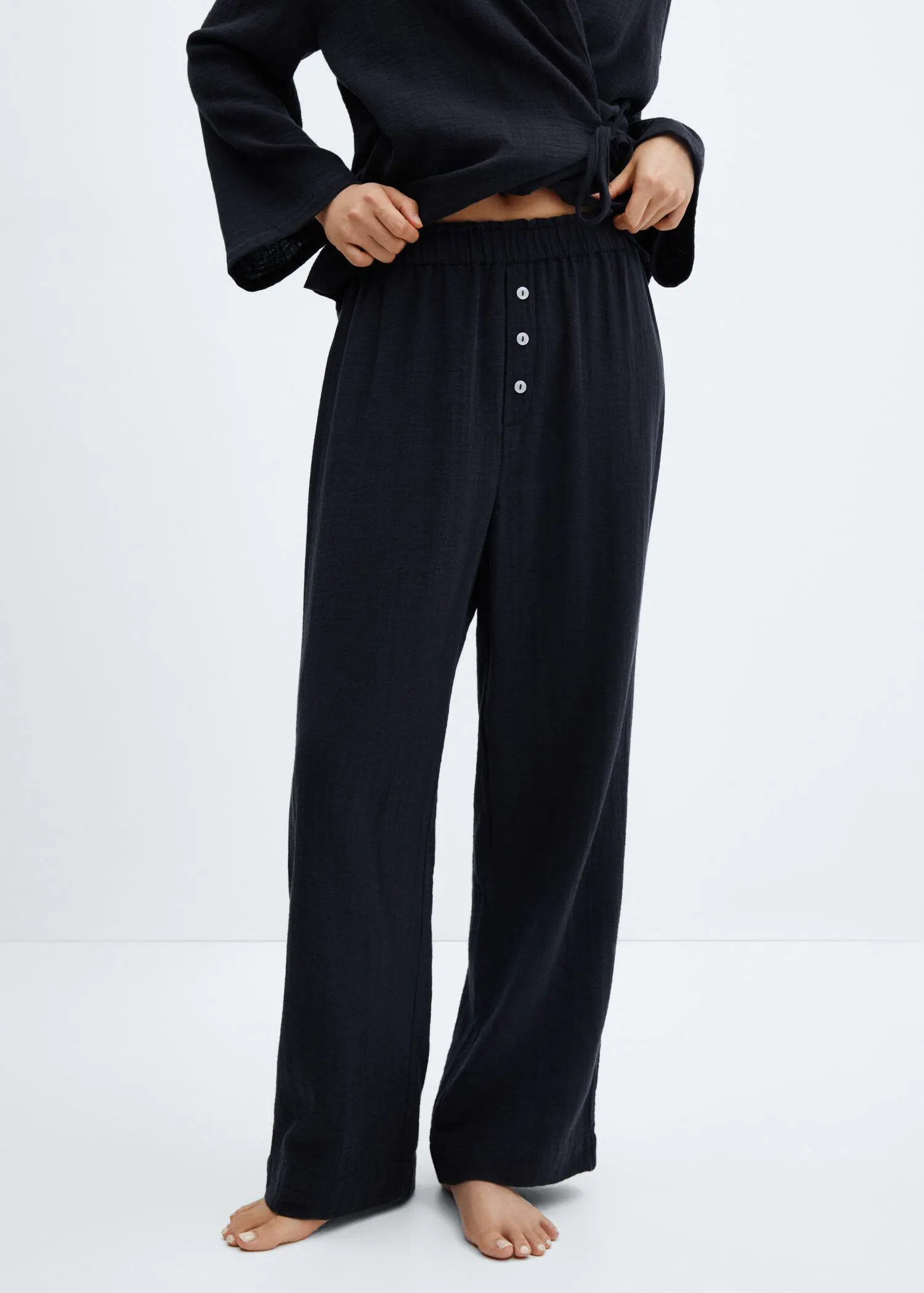 Mango Cotton pyjama trousers. 1