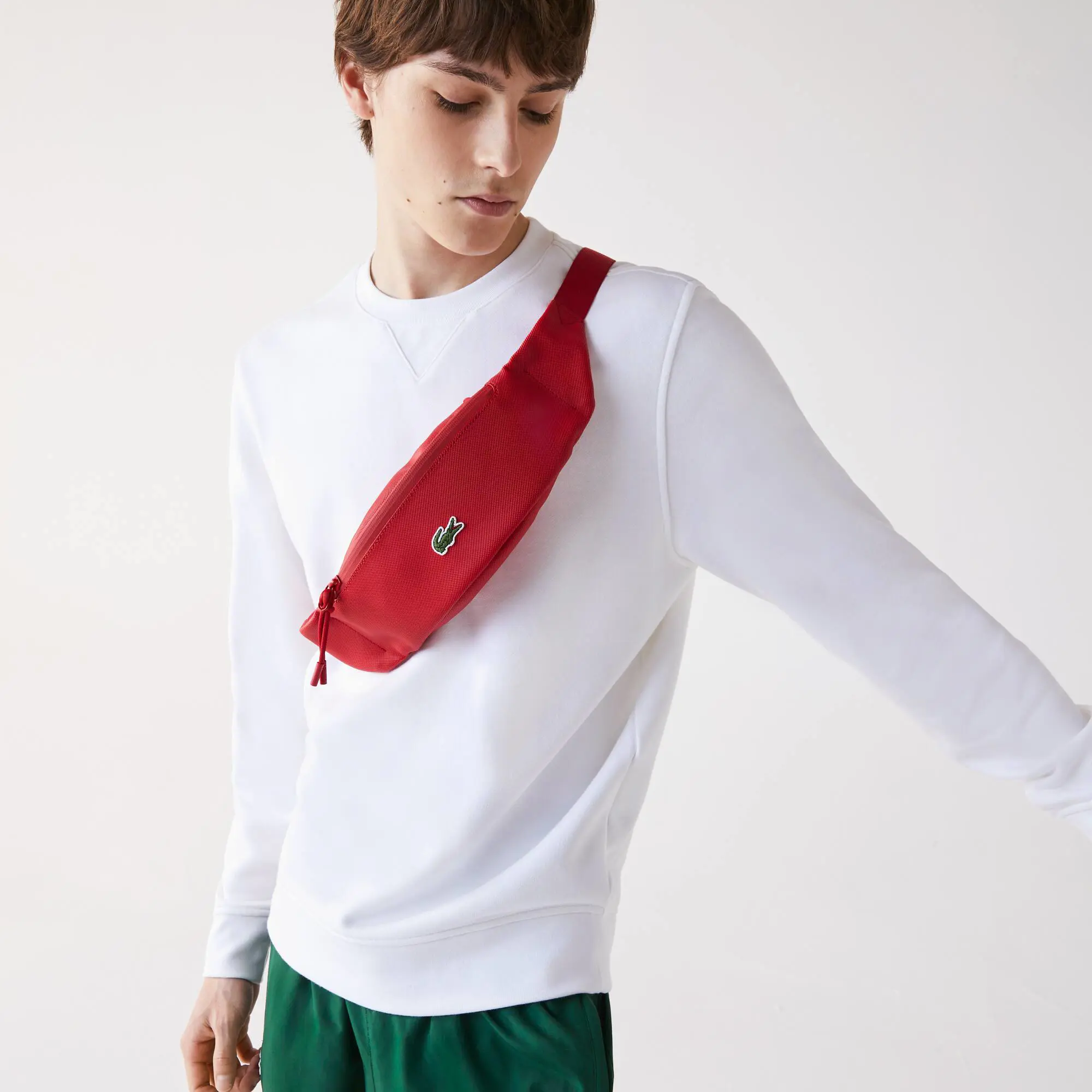 Lacoste Unisex LCST Canvas Zippered Belt Bag. 1 Lacoste Unisex LCST Canvas Zippered Belt Bag. 1