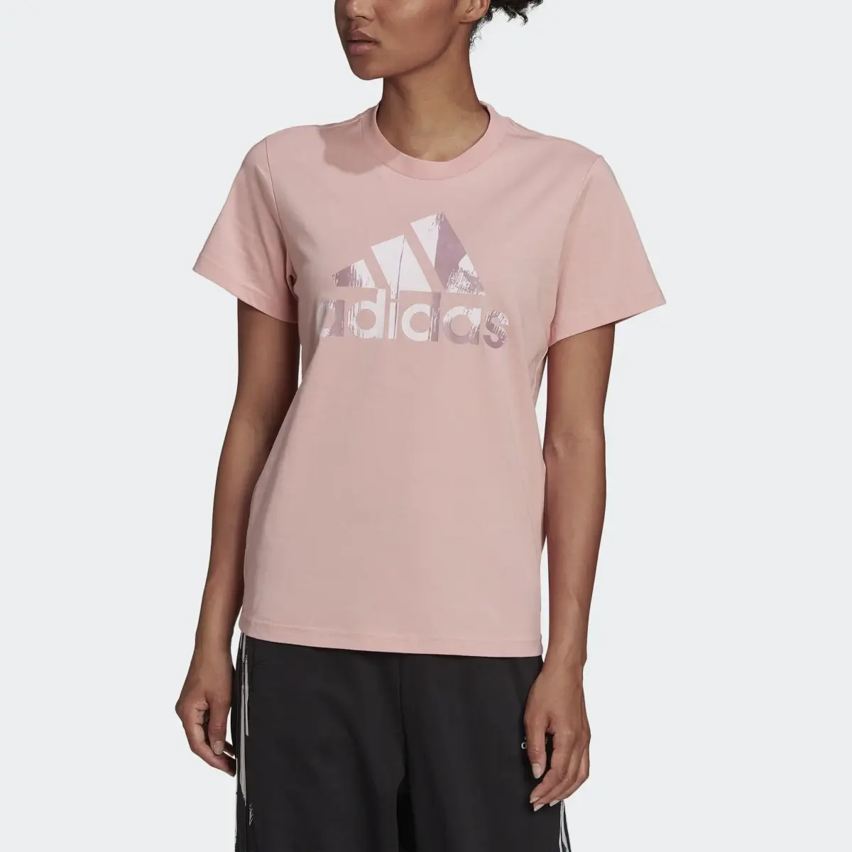 Adidas Essentials Print Logo Cotton T-Shirt. 1