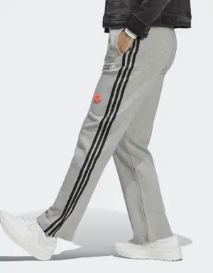 3-Stripes High Rise Joggers with Chenille Flower Patches