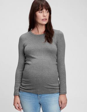 Maternity Modern Crewneck T-Shirt gray