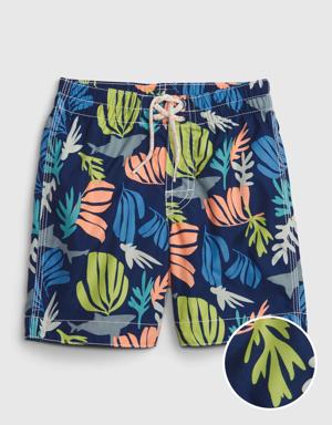 Gap Toddler 100% Recycled Graphic Swim Trunks blue