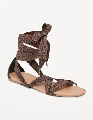 Old Navy Wrap-Tie Scarf Sandal for Women brown