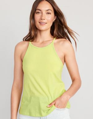 Old Navy Relaxed Halter Tank Top for Women green