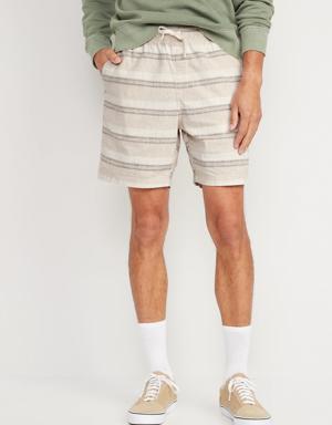 Linen-Blend Jogger Shorts for Men -- 7-inch inseam white