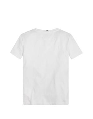 Beyaz Logolu Unisex Çocuk Organik Pamuk T-shirt