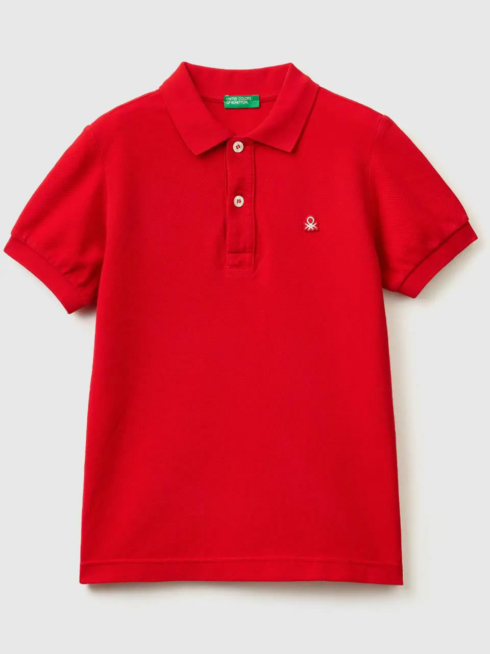 Benetton slim fit polo in 100% organic cotton. 1