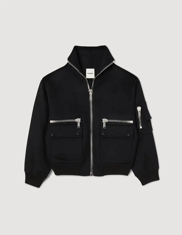 Sandro Zip-up bomber jacket. 2 Sandro Zip-up bomber jacket. 2