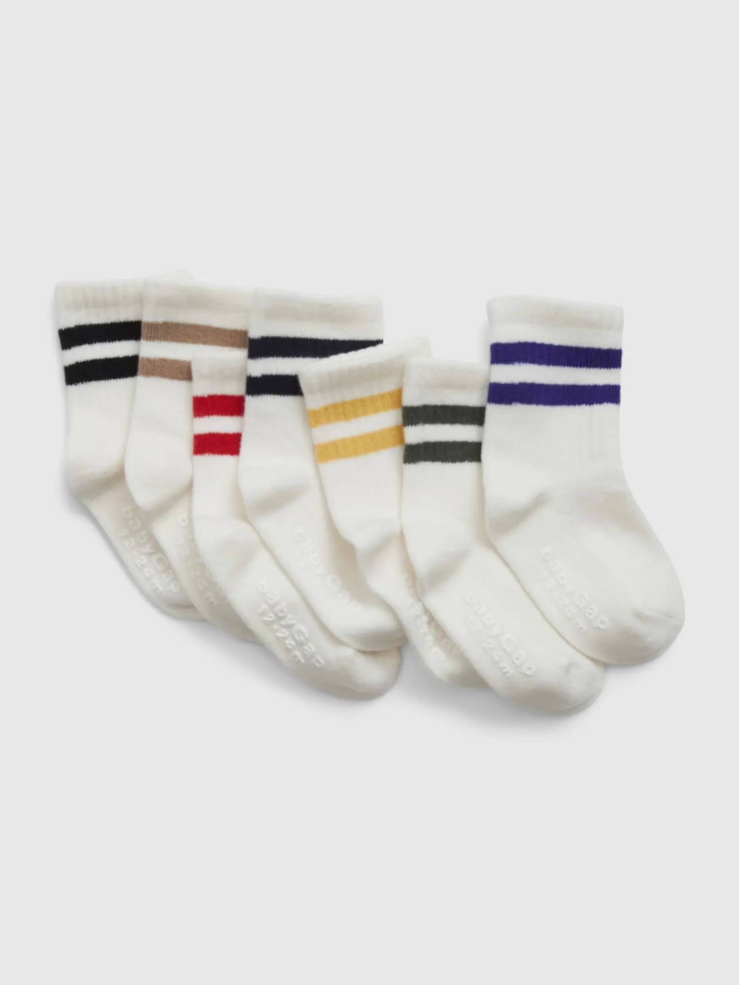 Gap Toddler Cotton Stripe Crew Socks (7-Pack) multi. 1