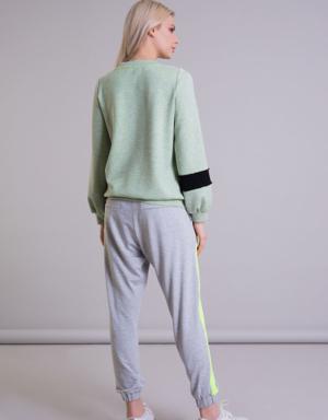 Green Cliche Sleeve Detailed Sweatshirt
