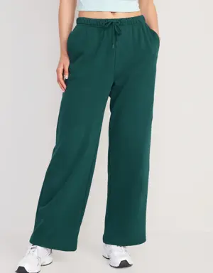 Extra High-Waisted Vintage Straight Lounge Sweatpants for Women green