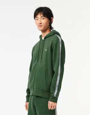 Lacoste Men’s Classic Fit Zipped Jogger Hoodie with Brand Stripes