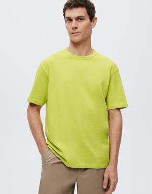 Mango T-shirt de algodão relaxed fit