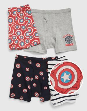 Kids &#124 Marvel 100% Organic Cotton Captain America Boxer Briefs multi