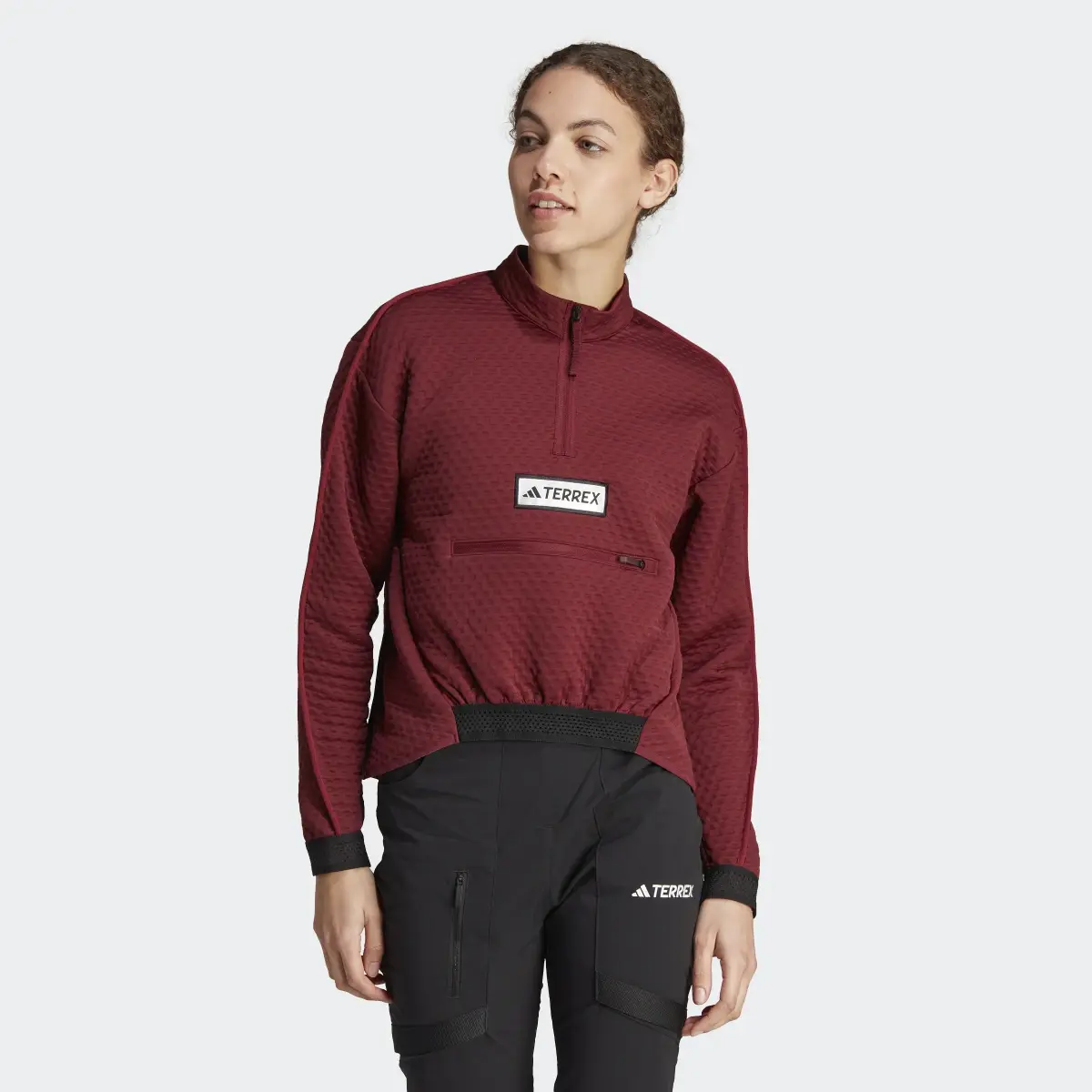 Adidas Terrex Utilitas Half-Zip Fleece Jacket. 2