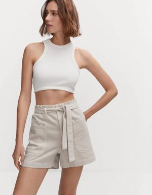 Paperbag shorts with belt