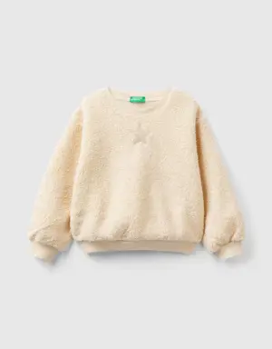 pullover teddy effect sweatshirt