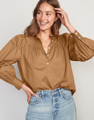 Old Navy Puff-Sleeve Henley Shirt for Women. 3 Old Navy Puff-Sleeve Henley Shirt for Women. 3