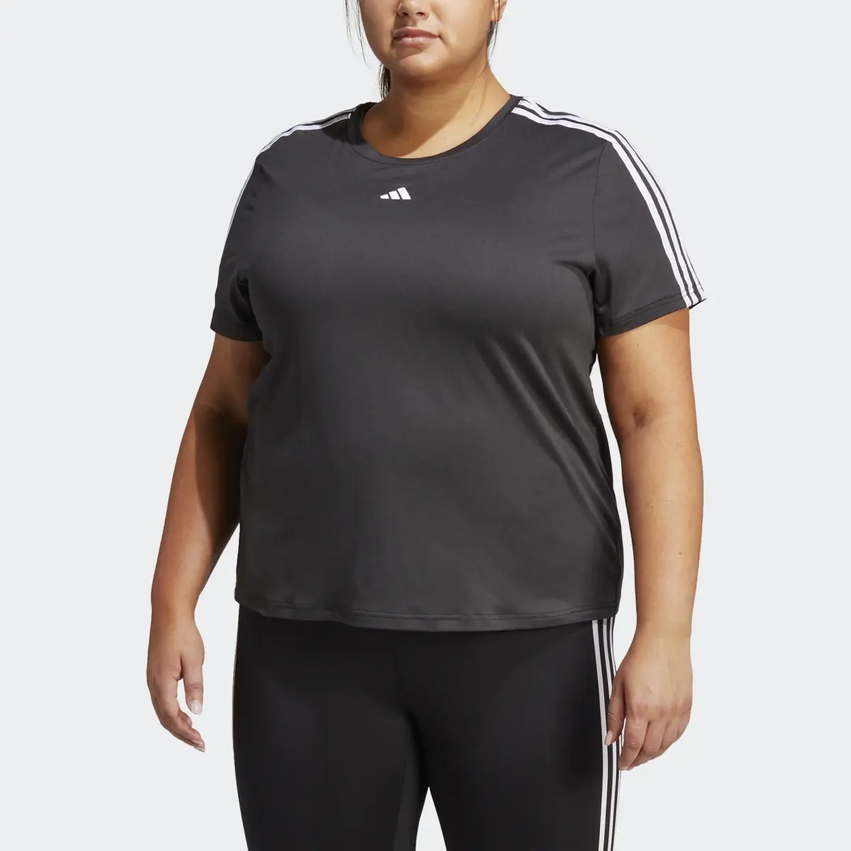 Adidas AEROREADY Train Essentials 3-Stripes T-Shirt (Plus Size). 1